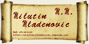 Milutin Mladenović vizit kartica